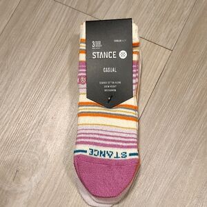 Stance Striped Casual Crew Socks in Purple, Yellow & Teal
